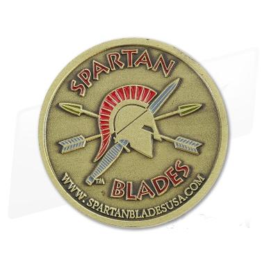Подарочная монета Spartan Honor (Challenge) Coin, 3D Releif Antiqued Brass